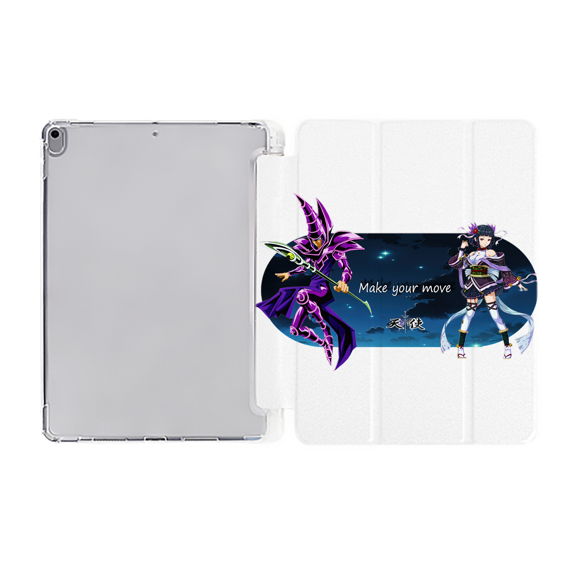 （画像用） 遊☆戯☆王 Yu-Gi-Oh! IPad ケース ペン収納付き 三つ折りスタンド PUレザー×シリコン 対応機種9.5/10.5/10.9インチ